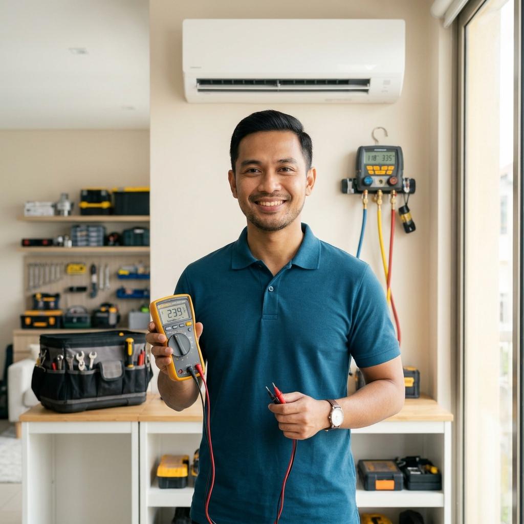 Mr Farhan, Founder and Lead Aircond Specialist at Maju Jaya Aircond & Electrical Works